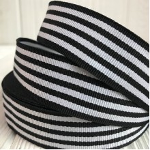 Котоновая лента полоса, 1,5 см, черная, рулон 18 м