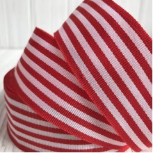 Котоновая лента полоса, 4 см, красная, рулон 18 м