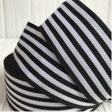 Котоновая лента полоса, 4 см, черная, рулон 18 м