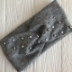 Повязка ангора с микс жемчугом, 10,5 см, серая, шт.