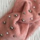Повязка ангора с микс жемчугом, 10,5 см, розово-персиковая, шт.
