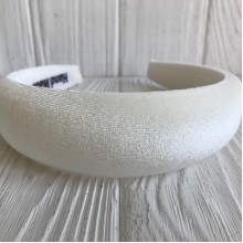 Обруч велюр, 4 см, молочный, шт.