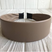 Обруч из экокожи широкий, 4 см, кофейный, шт.