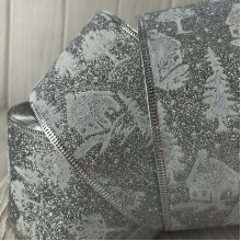 Новогодняя лента блеск с домиком, 6,3 см, серебро, рулон 23 м