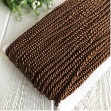 Шнур декоративный, 3 мм, шоколадный, рулон 50 м