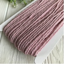 Шнур декоративный, 3 мм, светло-розовый, рулон 50 м