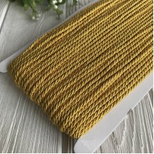 Шнур декоративный, 3 мм, темно-желтый, рулон 50 м