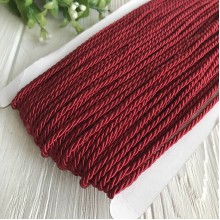 Шнур декоративный, 3 мм, бордовый, рулон 50 м