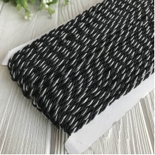 Шнур декоративный, 3 мм, черный с серебром, рулон 50 м