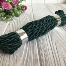 Шнур декоративный, 5 мм, темно-зеленый, рулон 9 м