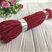 Шнур декоративный, 5 мм, бордовый, рулон 9 м