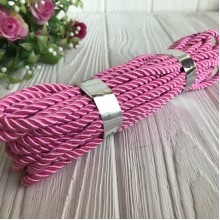 Шнур декоративный, 5 мм, ярко-розовый, рулон 9 м