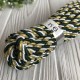 Шнур декоративный, 5 мм, зелено-бело-золотой, рулон 9 м
