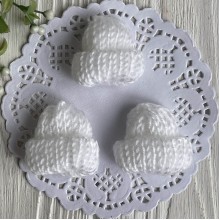 Шапочка вязаная, 4 см, белая, упаковка 20 шт.