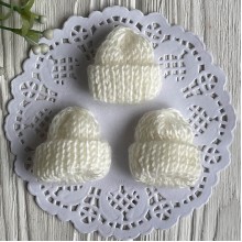 Шапочка вязаная, 4 см, молочная, упаковка 20 шт.