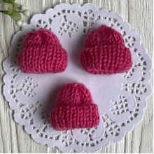 Шапочка вязаная, 4 см, малиновая, упаковка 20 шт.