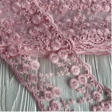 Кружево Селена, 14 см, светло-розовый, рулон 13 м