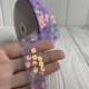 Лента из фатина з паетками, 2,5 см, лавандовый, рулон 23 м