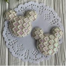 Аппликация Микки с узором, 6х5,5 см, белая, упаковка 20 шт.