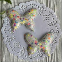 Аппликация бабочка с цветной мозаикой, 4,5х5,5 см, белая, упаковка 20 шт.