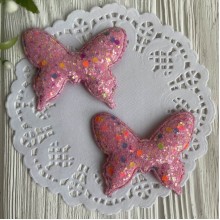 Аппликация бабочка с цветной мозаикой, 4,5х5,5 см, коралловая, упаковка 20 шт.