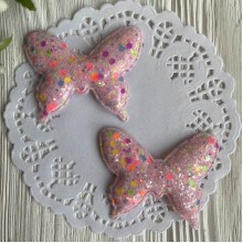 Аппликация бабочка с цветной мозаикой, 4,5х5,5 см, светло-розовая, упаковка 20 шт.