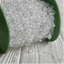 Хрустальная лента-бусинка (С30159), 8 мм, прозрачная ромбовидная, рулон 60 м