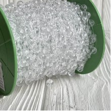 Хрустальная лента-бусинка (С30158), 8 мм, прозрачная круглая, рулон 60 м