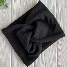 Повязка рубчик флис широкая, 19х15 см, черная, шт.