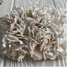 Хризантема тканевая с белым кантом, 4,5 см, молочная, упаковка 48 шт.