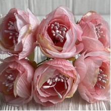 Піон тканинний жатка, 4 см, рожевий, упаковка 30 шт.