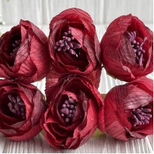 Піон тканинний жатка, 4 см, червоний, упаковка 30 шт.