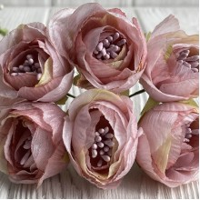 Піон тканинний жатка, 4 см, персиковий, упаковка 30 шт.