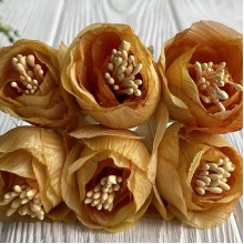 Піон тканинний жатка, 4 см, темно-жовтий, упаковка 30 шт.