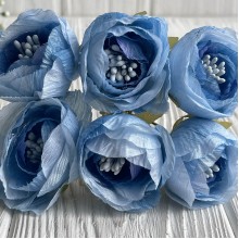 Піон тканинний жатка, 4 см, блакитний, упаковка 30 шт.