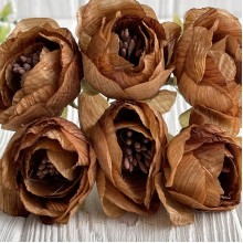 Піон тканинний жатка, 4 см, карамельний, упаковка 30 шт.