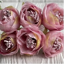 Піон тканинний жатка, 4 см, пудровий, упаковка 30 шт.