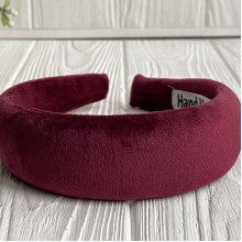 Обруч спорт велюр обьемный, 4 см, бордовый, шт.