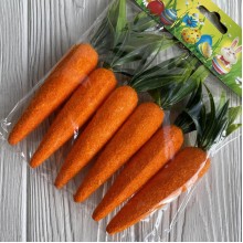 Морковка большая бархатная (L00545), 15 см, оранжевая, набор 6 шт.