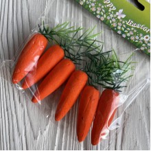 Морковка маленькая бархатная (L00546), 8,5 см, оранжевая, набор 6 шт.