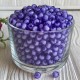 Бусина пластик с белой серединкой, 8 мм, фиолетовая, упаковка 500 г