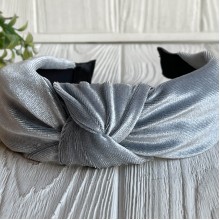 Обруч чалма велюр широкий, 4,5 см, серый, шт.