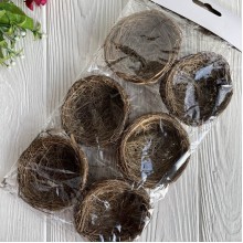 Пасхальное гнездо (L00551), 7,5 см, коричневое, упаковка 6 шт.