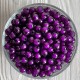 Бусина пластик с белой серединкой, 8 мм, темно-фиолетовая, упаковка 500 г