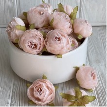 Шифоновый пион, 5,5х3,5 см, персиковый, упаковка 20 шт.