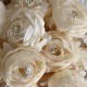 Шифоновый пион, 5,5х3,5 см, молочный, упаковка 20 шт.