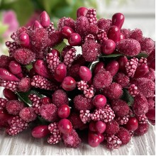 Веточка с тычинками, темно-малиновая, упаковка 144 шт.