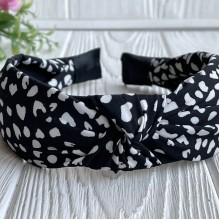 Обруч чалма софт леопард, 4 см, черный, шт.