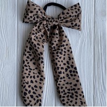 Резинка Твилли с узким бантом, 30 см, кофейная, шт.