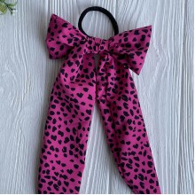 Резинка Твилли с узким бантом, 30 см, малиновая, шт.